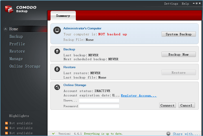 comodo backup