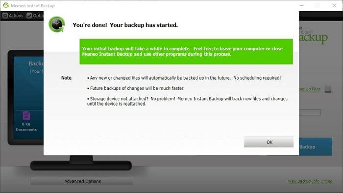 start instant backup software