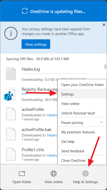 Stop OneDrive automatic backup in Windows step 2