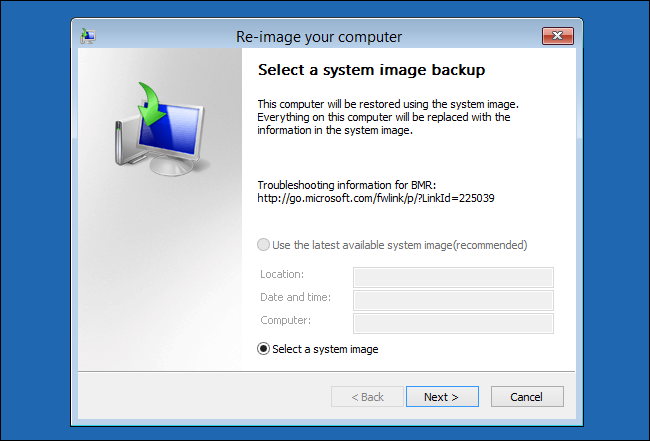 system backup image