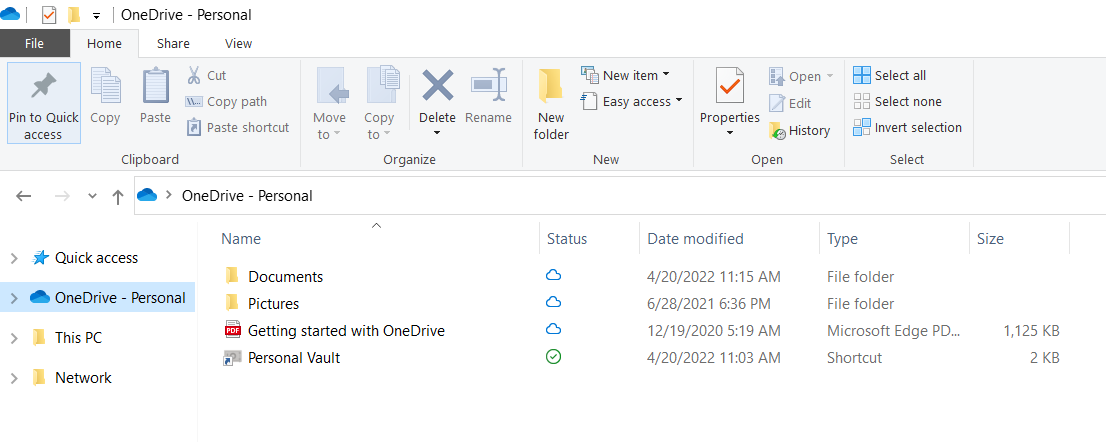 the onedrive folder