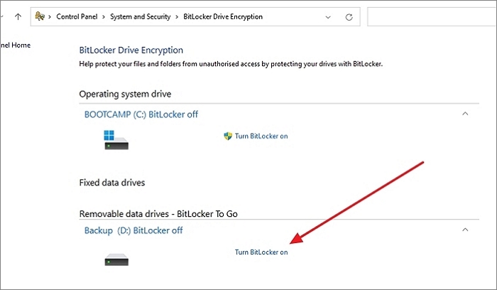 turn bitlocker on