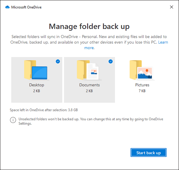 Select the folders 