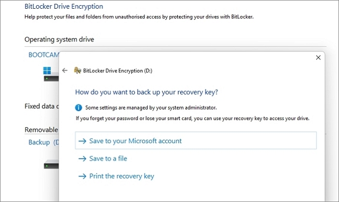 where to save recovery drive