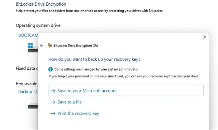 where to save recovery drive