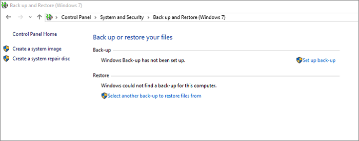 Back up and restore (windows 7)