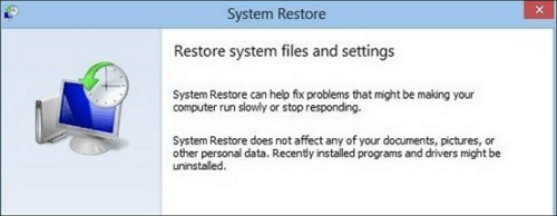 system restore