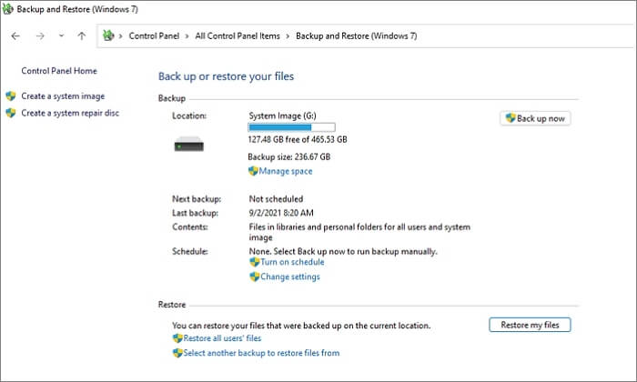 Backup Restore Files Windows