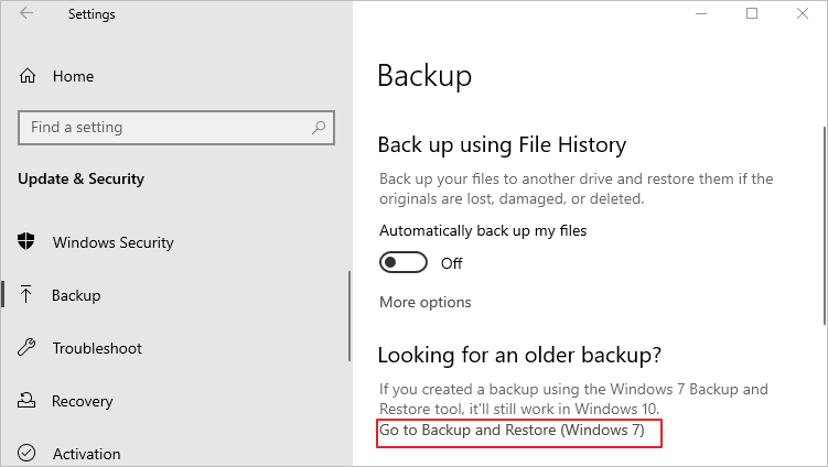 Windows 10 Backup and Restore