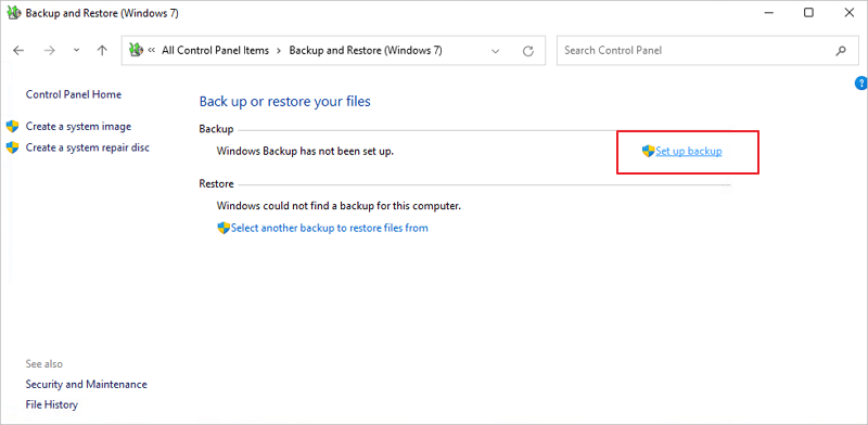 back up Windows 11 files with Backup and Restore - 2