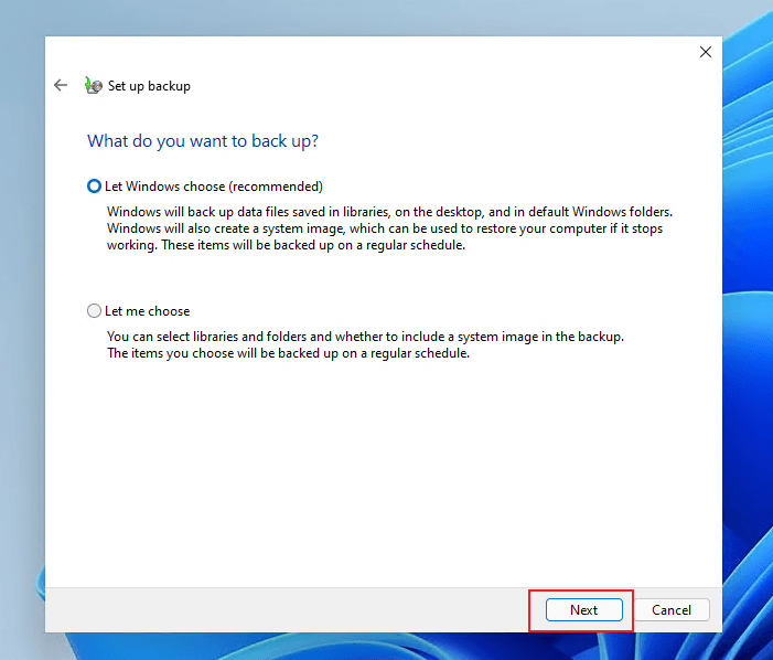 back up Windows 11 files with Backup and Restore - 4