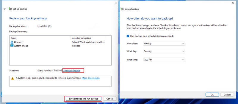 back up Windows 11 files with Backup and Restore - 5