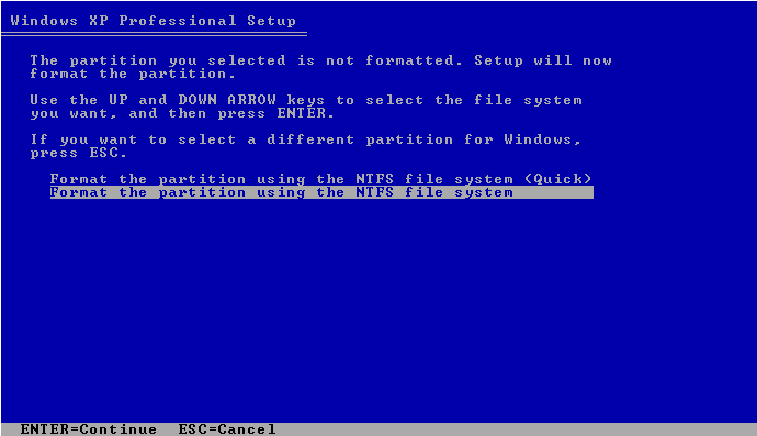 Factory restore Windows XP