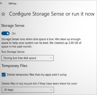 configure storage sense
