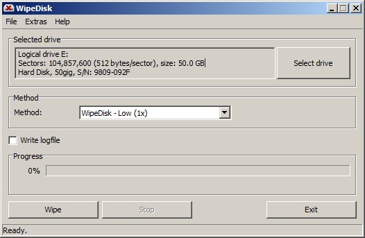 Use WipeDisk to erase disk