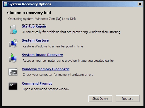 Factor reset Windows 7 from CD