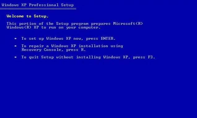 Factory reset Windows XP
