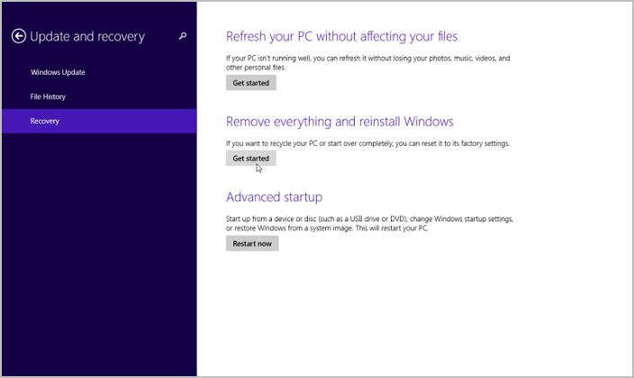reset pc on windows 8.1 - 1