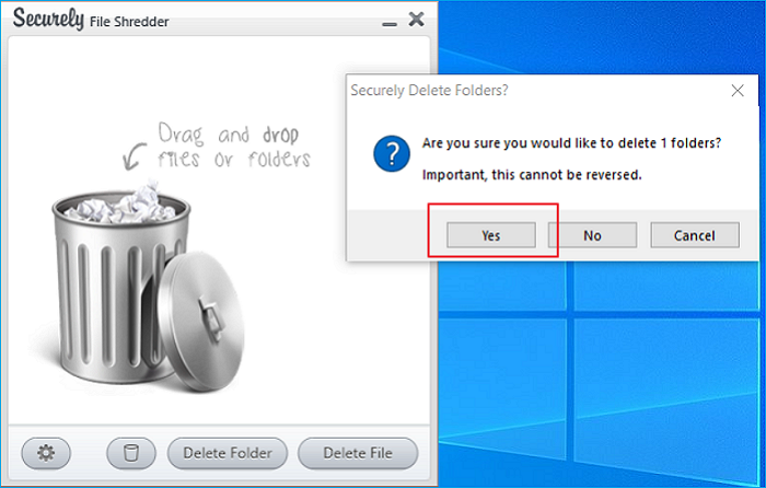 erase a file or folder completely by securely file shredder