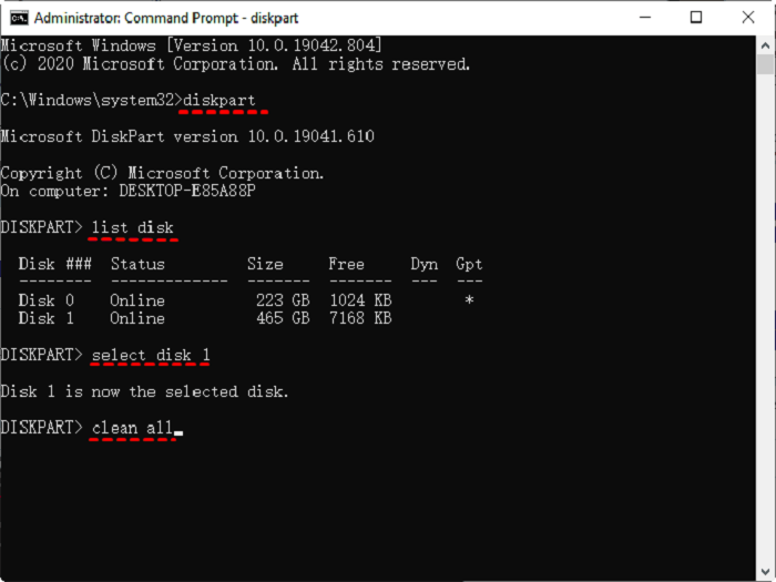 permanently erasing data on a USB flash drive using CMD