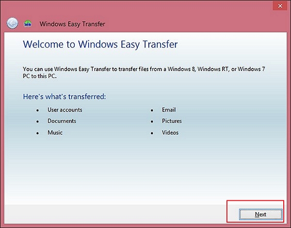 windows easy transfer