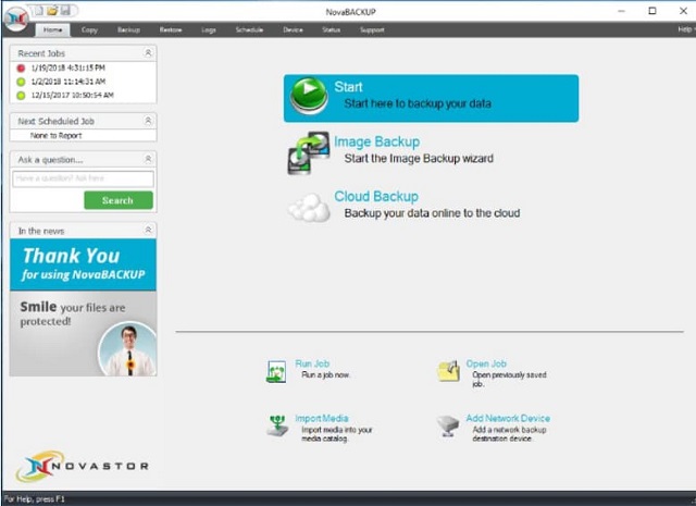 novastor free backup software for windows 10