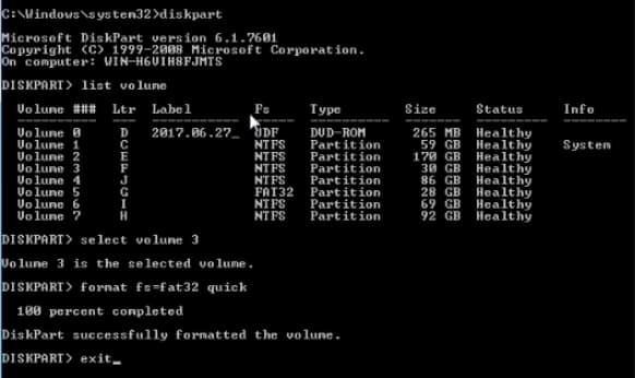 convert ntfs to fat32