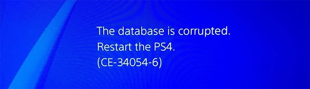 corrupted database on ps4
