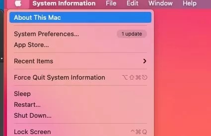 choose About This Mac