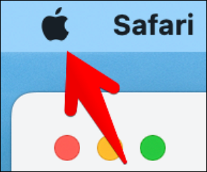 Clicking on the Apple logo in the menu bar