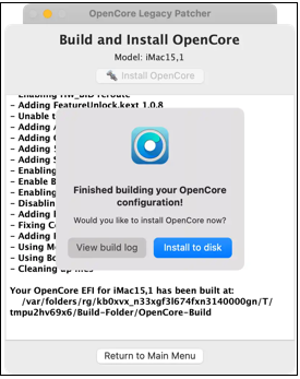 Finished building opencore configuration