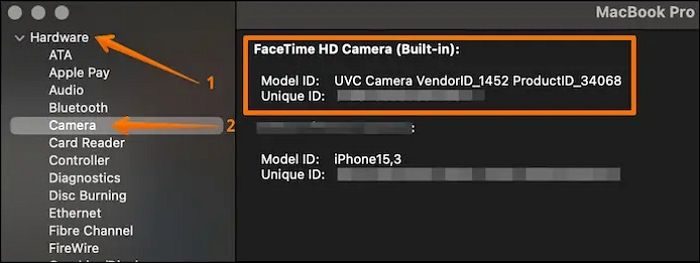 Open Camera Hardware ID