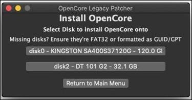 install macOS via OpenCore legacy patcher