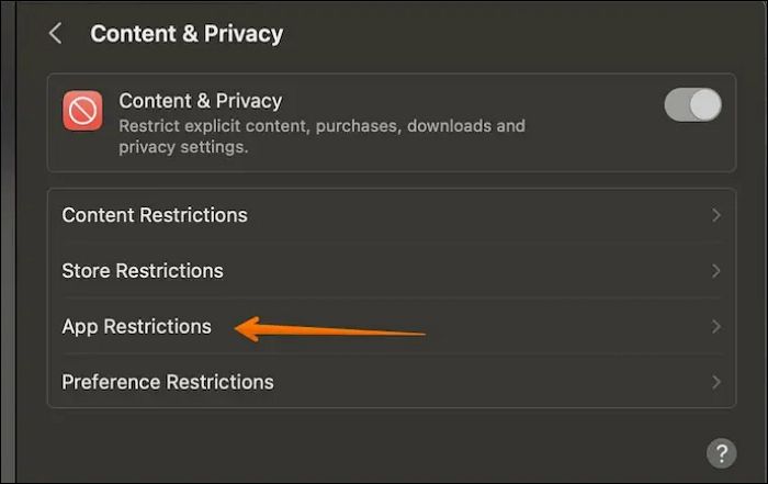 App Restrictions