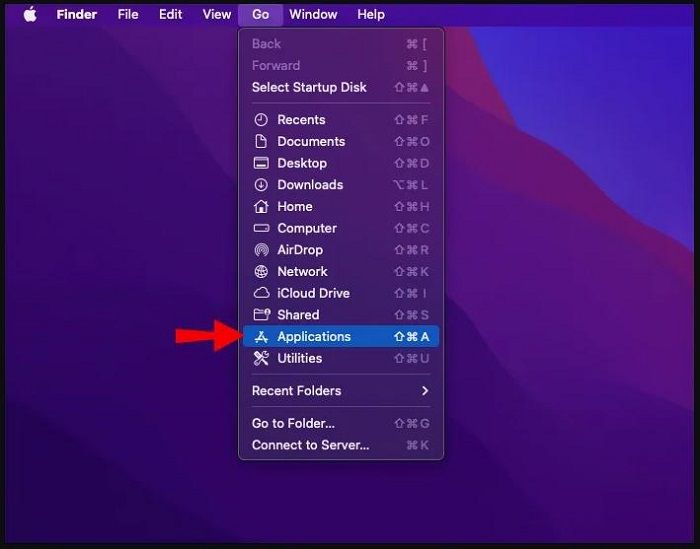 Open Applications Folder