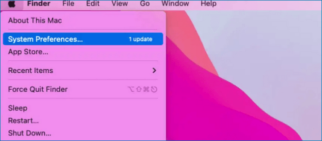 click on System Preferences