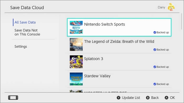 download save data on NS