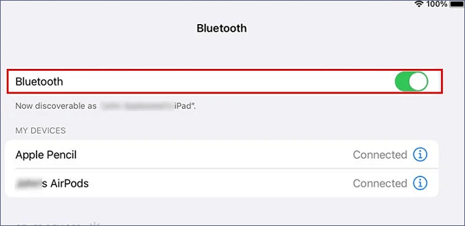 turn Bluetooth on