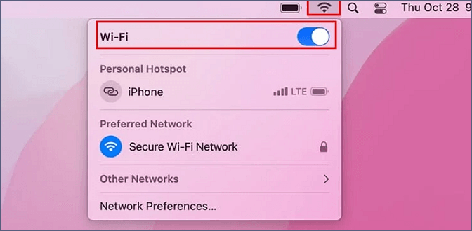 toggle on wifi on Mac