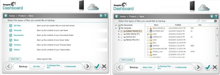 seagate backup plus select files