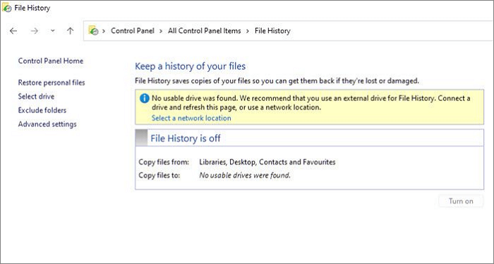 File History Windows