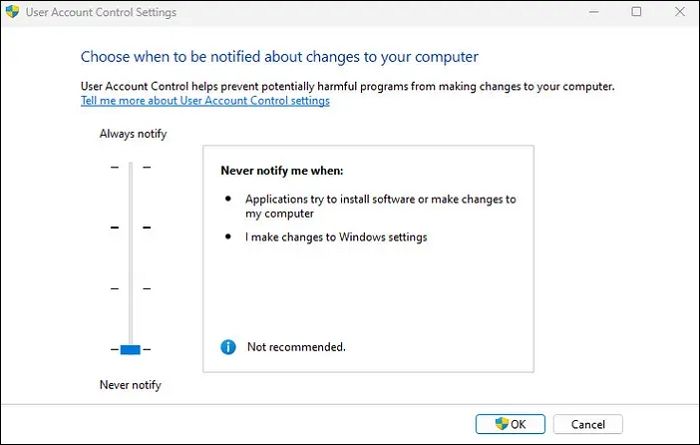 Disable Notify prompt