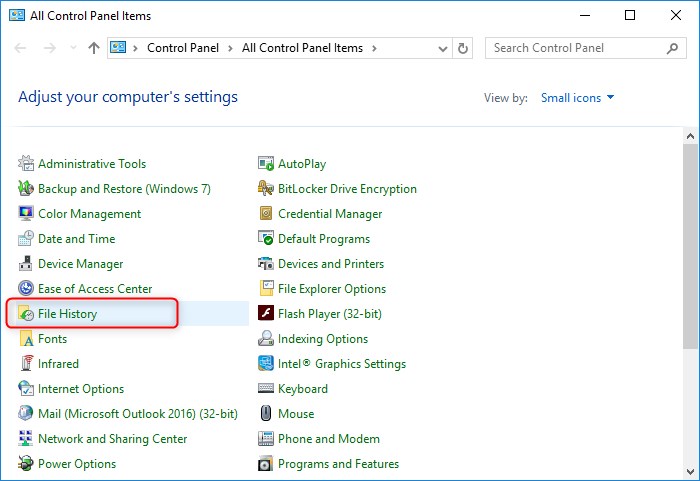 find File History