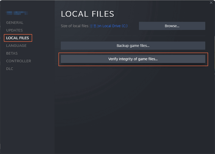 Verify integrity of game files