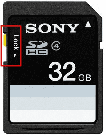 unlock the physical switch of your SD card