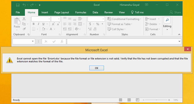 excel cannot open