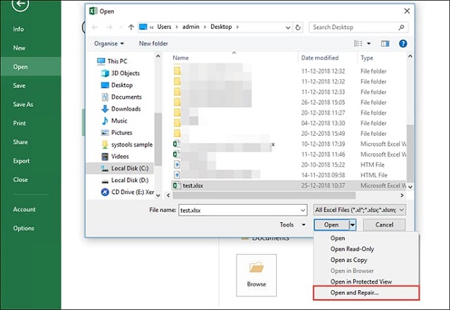 excel open and repair