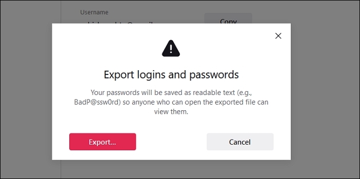 export logins and password