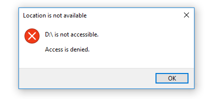file access denied external hard drive