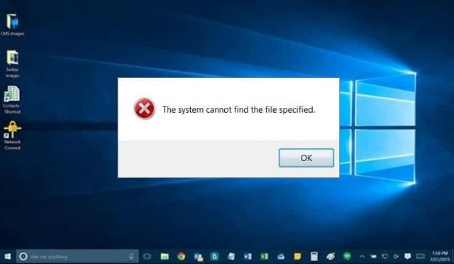 system cannot find the file specified